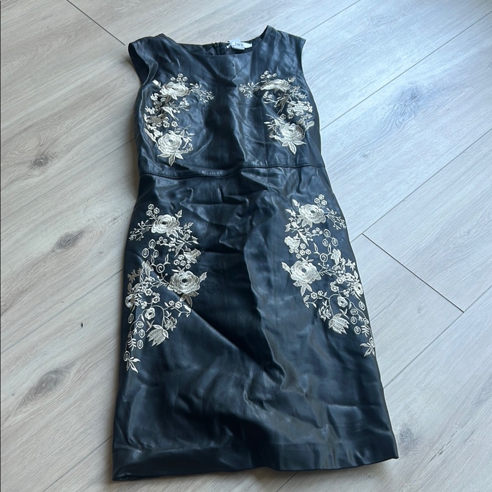 Bar III Black Dress with Cream Floral Design